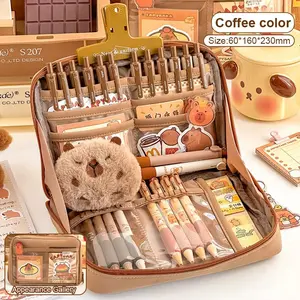 Large Capacity Pencil Case, Multi-Layer Stationery Organizer for Desk, Portable Makeup Bag, Washable with Multiple Color Options, Art Supplies