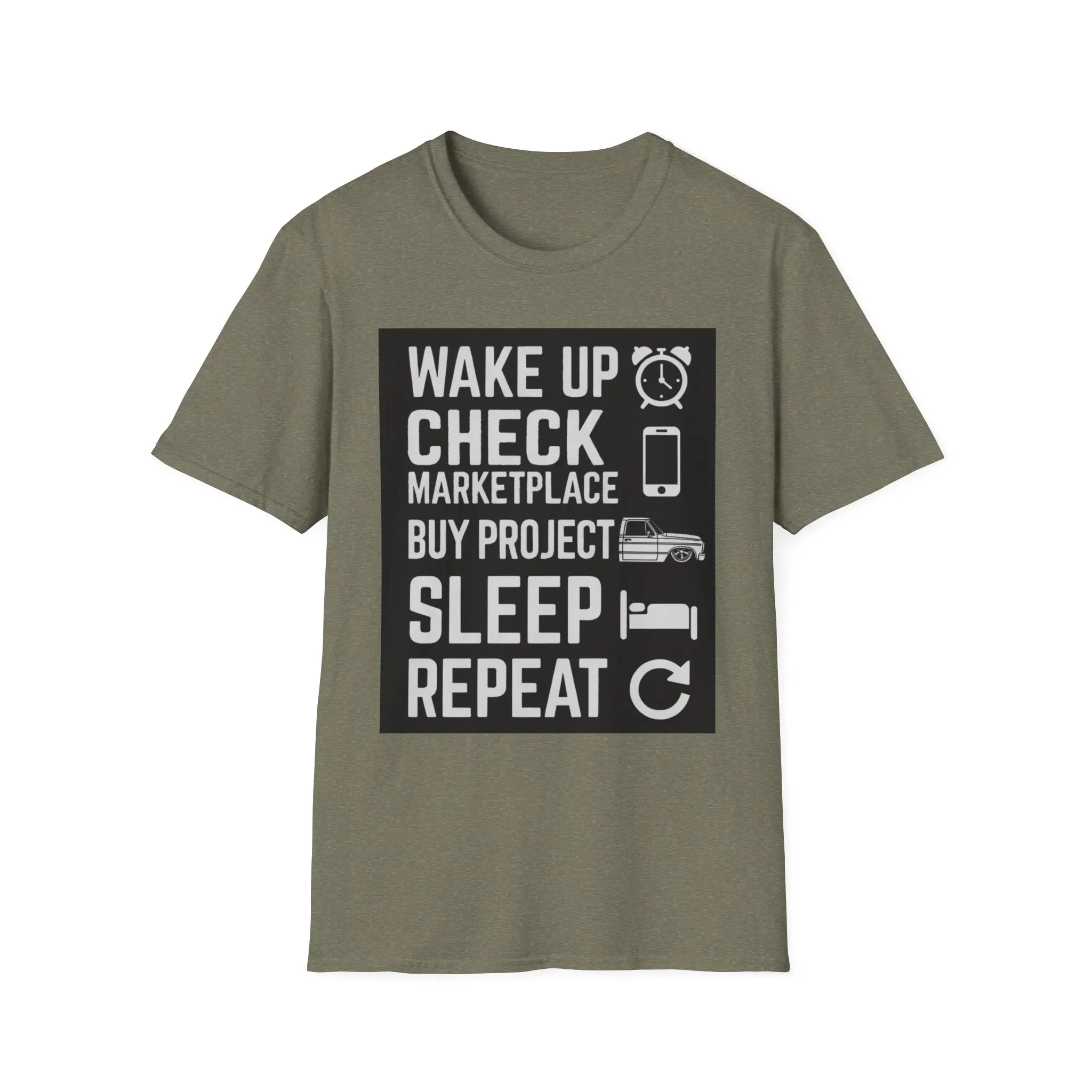 Wake Up Buy Project Sleep Repeat T-Shirt | Car Enthusiast Daily Routine
