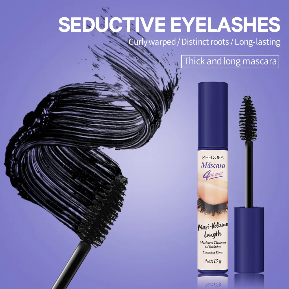 Waterproof 3D Curling Enhancing Fluffy Lashes Mascara Clump-Free Lightweight Volumizing Lash Makeup