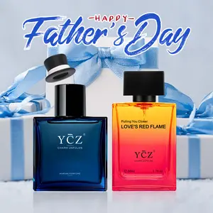 YCZ Men’s 2PK Cologne Gift Set | Red Flame Woody Spicy Fruit & Midnight Marine EDP | Long Lasting Luxury Perfume 50ml×2 | Ideal Father’s Day & Birthday Gift for Him, Work Date Outdoor Daily Use