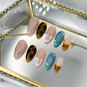 Tortoise Shell Luxe Handmade Press On Nails