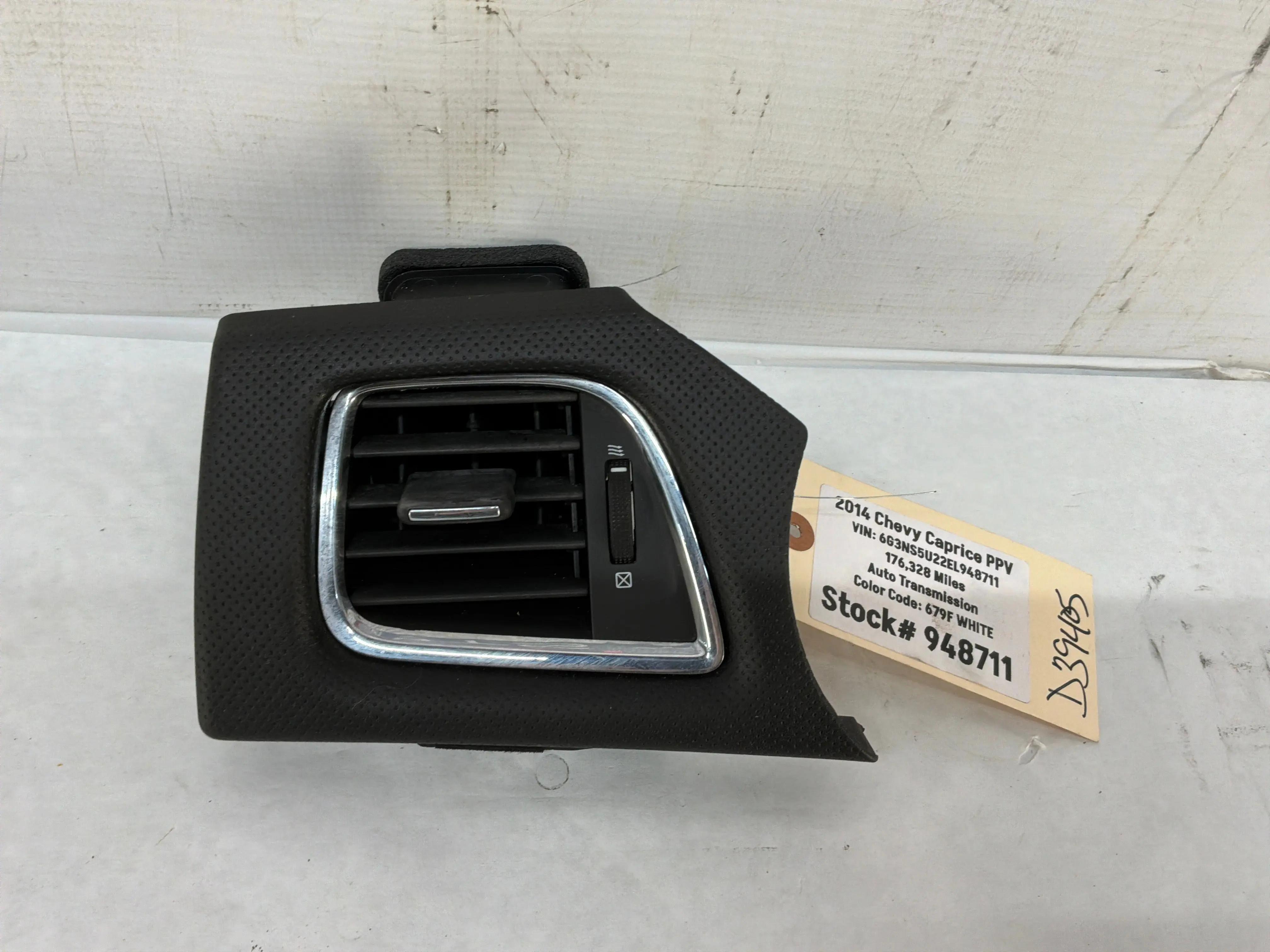 2014 Chevy Caprice PPV LH Driver Dash Vent Black Panel Insert OEM