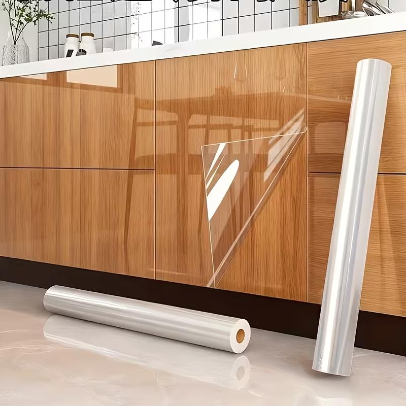 High-definition transparent oil-resistant protective film, removable with static adsorption, suitable for cabinets and wall coverings | Washable wallpaper, suitable for countertops/wood surfaces, desks self-adhesive peel