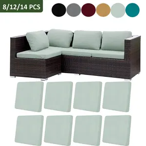4/8/12/14 Piece Set High Elasticity Outdoor Patio Sofa Cushion Covers, Soft Washable, All-Seasons, Fashionable and Durable
