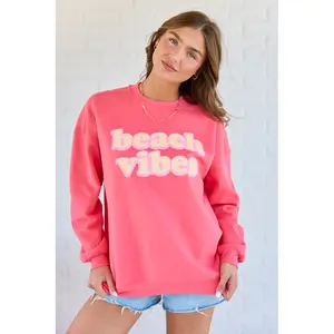Beach Vibes Light Red Graphic Sweatshirt