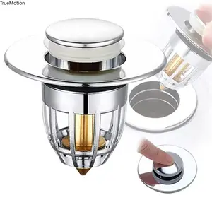 Pop-Up Sink Stopper with Hair Catcher - Universal Anti-Clogging Drain Filter for Bathroom Kitchen Bathtub