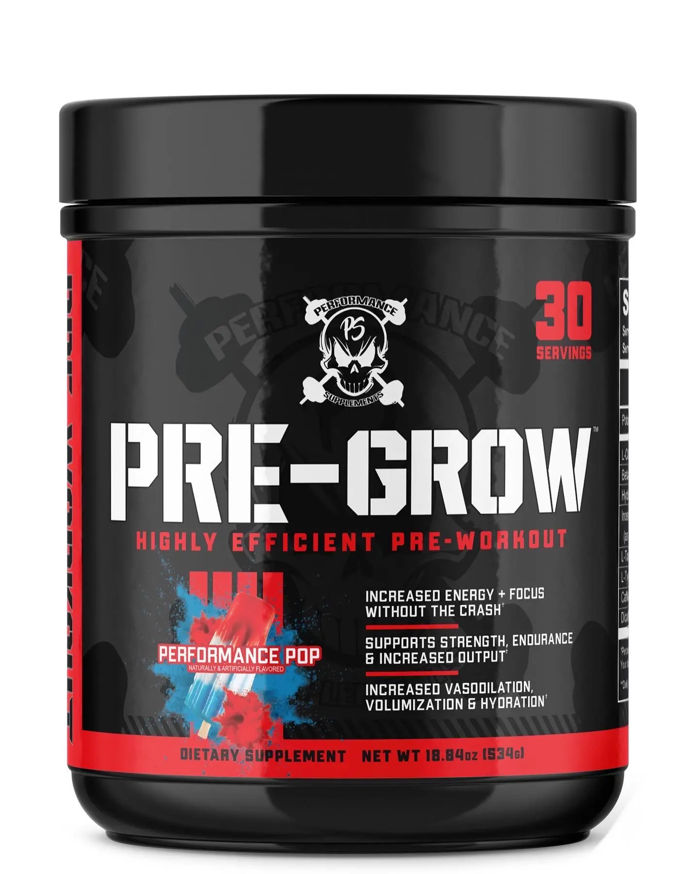 Performance Supplements Pre-Grow Pre-Workout