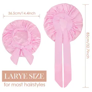 Single  Layer Satin Bonnet Silk Bonnet for Sleeping Ladies' Gift 2025 New Lined Hair Bonnet with Tie Band for Women Curly Hair solid color satin bonnet Haircare Black Heatless Heatless