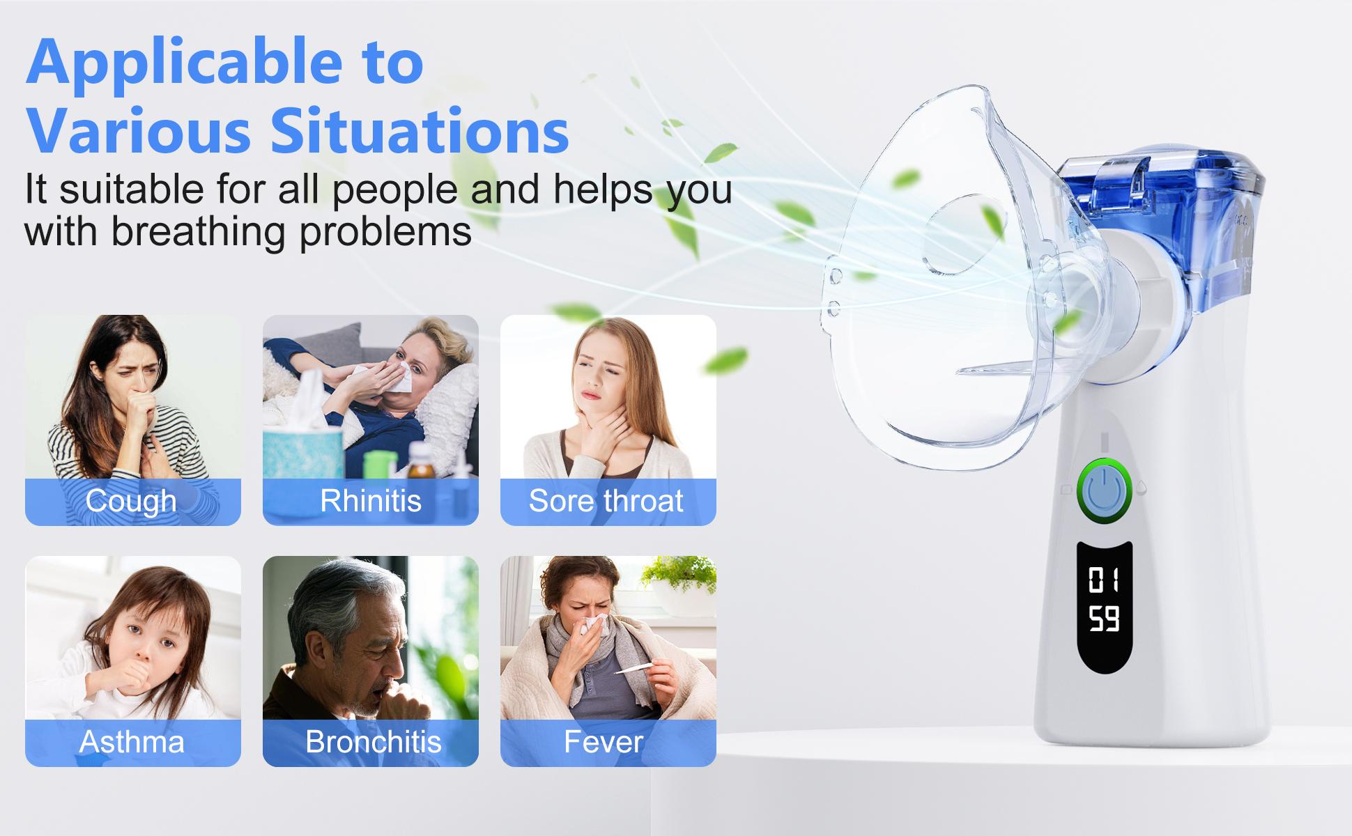 NBM-8 Handheld Nebulizer, Dual-Speed with Display, Rechargeable Lithium Battery, 5μm Mist, 8ml Capacity, Quiet Operation, Perfect for Daily Use and Personal Care