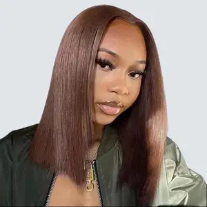 {SDD WIG}Megalook 6x5 Invisible Knots Glueless Chocolate Brown Straight Wigs Realistic Natural Hairline Beginner Friendly