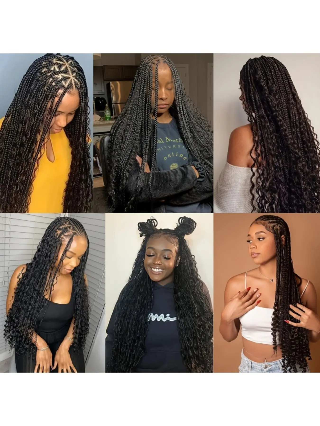 150g 18 Inch Curly Human Hair Extensions for Boho Braids Sew-In Amazon.com : 200G 18 Inch Boho Hair for Braiding Deep Wave  main image 4