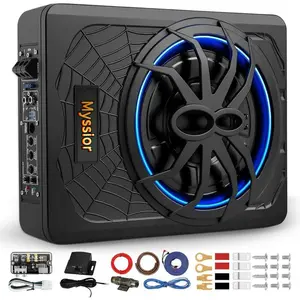 2026 10-Inch 1200W Slim Under-Seat Car Subwoofer with Amp & Wiring Kit Worldwide Fun