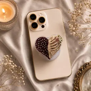 Anatomical Heart Rib Cage MagSafe Phone Grip: Dark Feminine Gothic Aesthetic Magnetic Phone Holder, Romantic Horror Coquette Kindle Gift