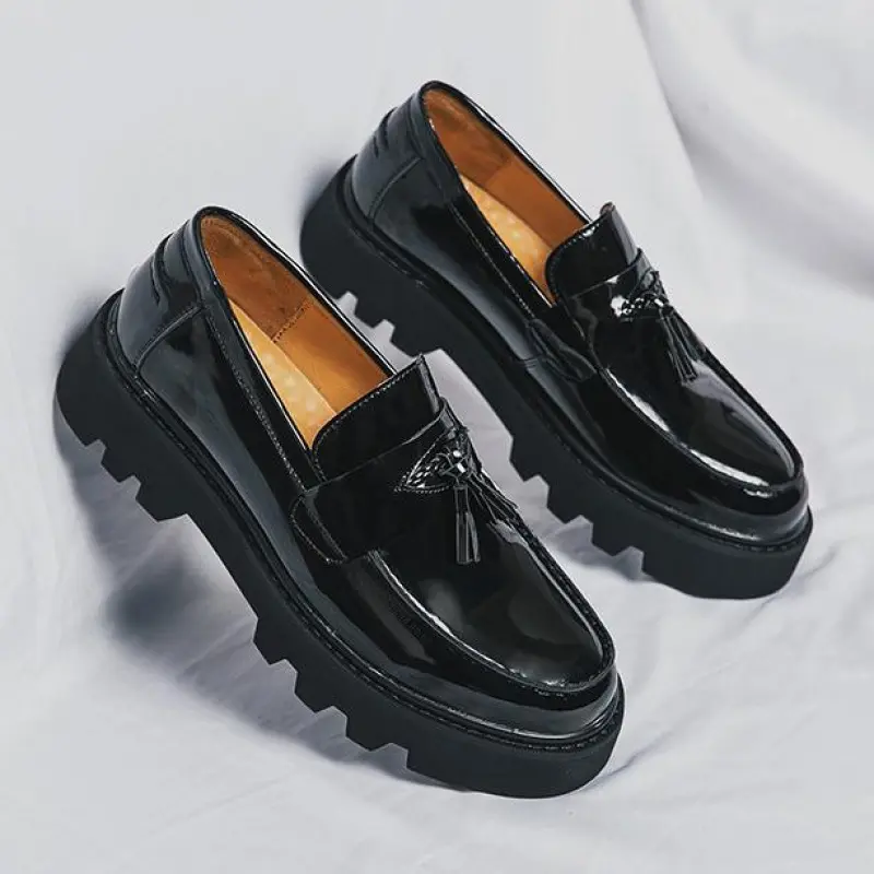 Men's Fashionable Casual Tassel Decor Shoes, Tassel Loafers, Simple Design Elegant Plain Round Toe Loafers, Business Style Temperament Flats Daily Wear, Tassel Shoes, 's Day, Gift Him