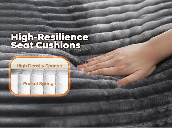 【5 Packages Shipping】Ovios 130.7" Modular Sectional Sofa Couch with Ottoman, U-Shaped Minimalist Couches with Sofa Bed Chaise, L-Shaped Modern Deep Seat Cloud Plush Corduroy Sofas with Ottoman Set for Living Room, 5 Seater