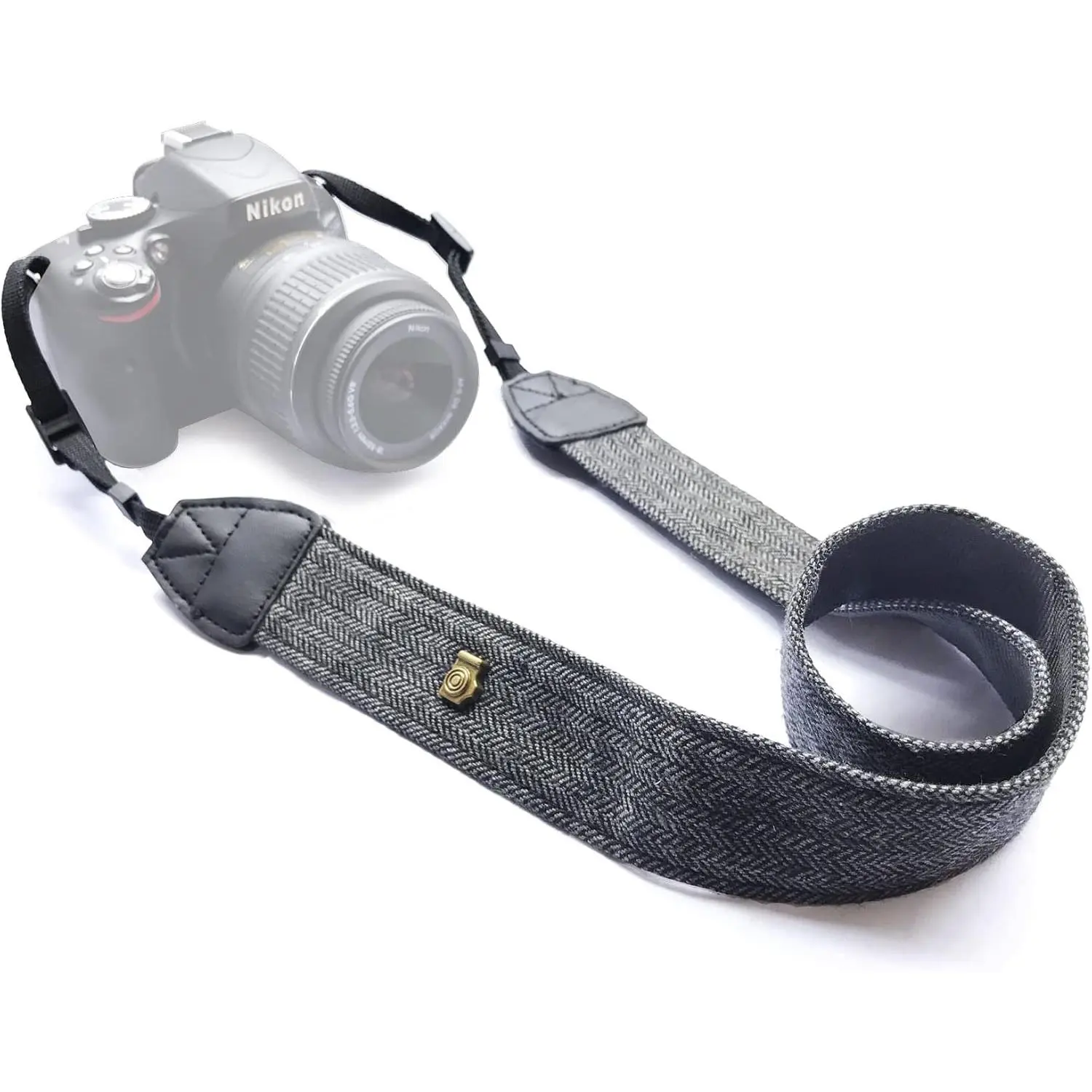 XN01-0943 Neck Shoulder Belt Strap  Vintage Print Soft Colorful Camera Straps for Women/Men All DSLR/Nikon/Canon/Sony/Olympus/Samsung/Pentax/Olympus Black