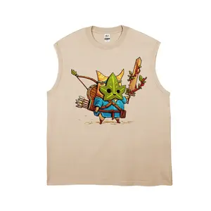 Cartoon Forest Elf Adventure Healing-style hand-drawn illustration Unisex Plus Size Summer Graphic Tees Personalized Pattern Y2k Clothing Round Neck Short-Sleeved Washed Vests,Women's Clothing 100% Cotton, Menswear, Top, Vintage Style, Casual Oversized