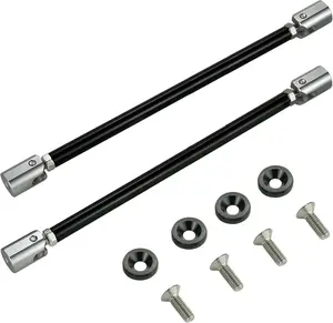 STETION Universal Splitter Strut Rods 11'' - 12.7'' Length Front Bumper Lip Support Strut Rod Tie Bars Fit   (11'' - 12.7'' Length)
