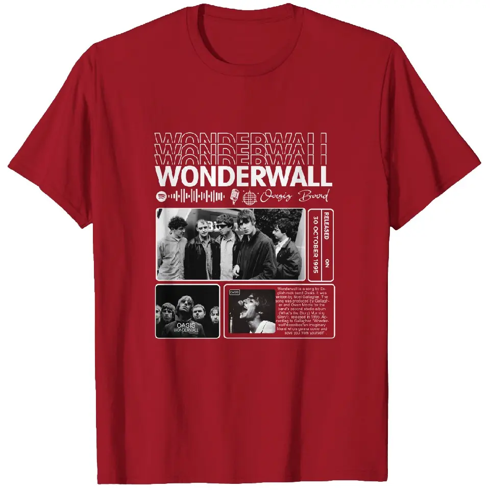 Unique Oasis Wonderwall Band Graphic Tees, Concert Tour 2025