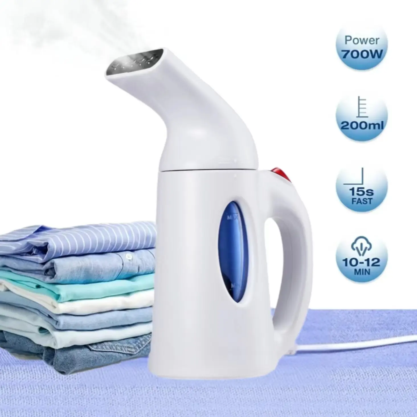 Powerful Fabric Steamer for Clothes with Large Capacity, Convenient for Home and Travel
