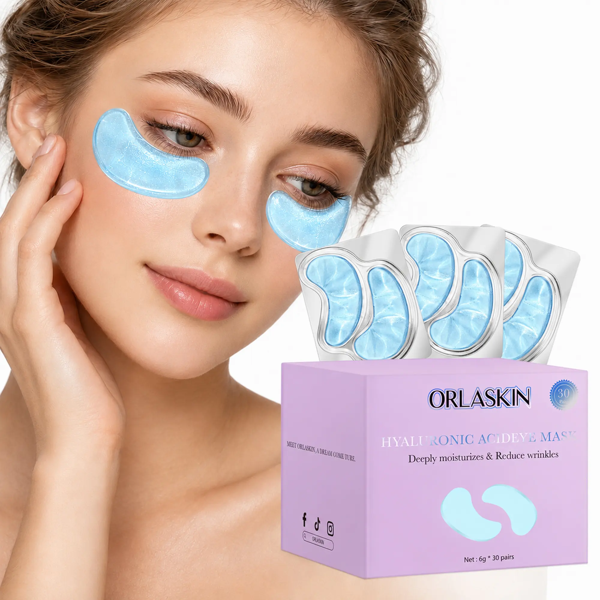 Hydrating Collagen Under Eye Patches (30 Pairs) - HA & Cica for Fine Lines, Dry Skin and Puffiness eye  reset