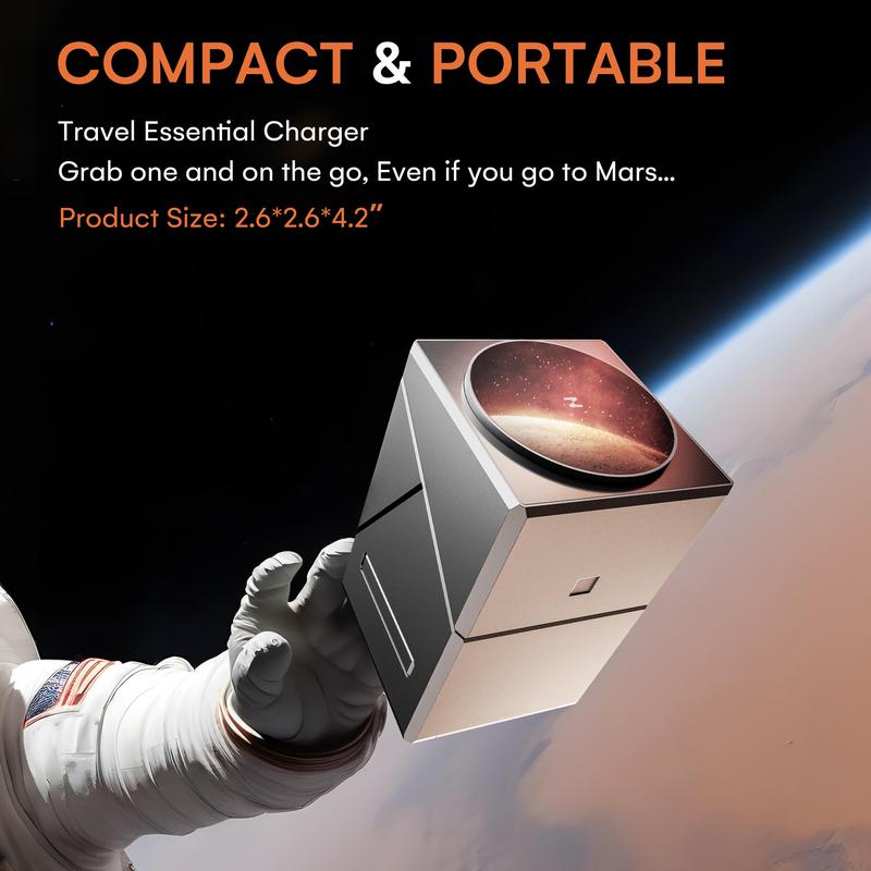 YWZ 3 in 1 Wireless Charger Fast Charging Qi2 Certified for iPhone iWatch AirPods Magnetic Automatic Rotation Touch Pop-Up Charging Station Easy Carry