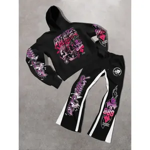 Hoodie Set with Street Punk Design, Trendy for Unique Style Enthusiasts, Perfect for Fashionable Individuals