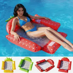 Fruit-Themed Inflatable Pool Hammock - Summer Floating Lounge Chair for Adults with Free Hand Pump