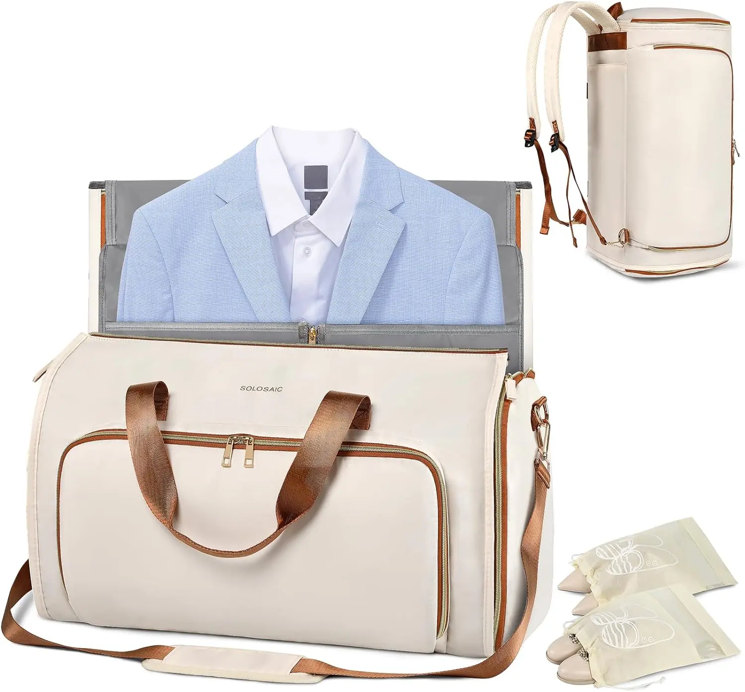 VogueVoyage Garment Travel Dufflebag with Backpack Straps