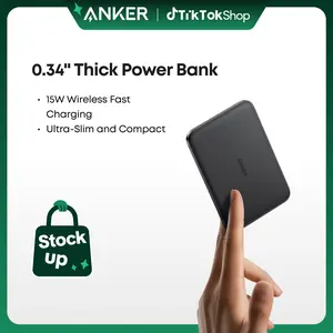 Anker Nano 5,000mAh Magnetic Power Bank, Qi2 15W Max Wireless Charging, Ultra-Slim Portable Charger, for iPhone 17/16/15/14/13/12 Series Only (MagSafe-Compatible)