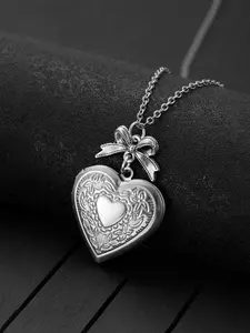 Y2K Cute Bow Open Heart Box Pendant Necklace, Trendy Women's Design, Daily Wear, Party Jewelry, Unique Spicy Girl Style