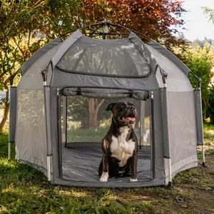 Foldable Pet Playpen for Dogs & Cats, Portable Indoor Outdoor Pet Tent with Breathable Mesh Panels ,Pop-Up Portable for Dog Cat Play Tent , Soft Indoor Outdoor Folding Pet House for Pets