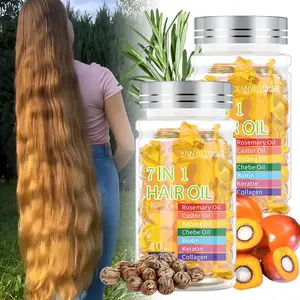 2 Bottles × 40 Capsules 7-in-1 Natural Nourishing Hair Oil Capsules, Plant Extract Haircare, Nourishes and Hydrates Hair Strands, Delivers a Silky and Moisturizing Effect, Lightweight and Non-Greasy Texture, Suitable for All Hair Types