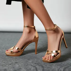 Womens Heeled Sandals Trending Nude Black Silver Strappy Stiletto Open Toe 4.33 Inch for Wedding Evening Party Homecoming