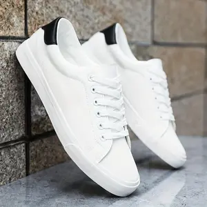 Men'sSolidSkateShoes,LaceUpComfyNonSlipCasualSneakersForMen'sOutdoorActivities,High-profile,KoreanVersion,BreathableFootwearTrainer