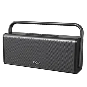 DOSS SoundBox XL Pro Bluetooth Speaker 50W Stereo Sound 15W Drivers 10W Tweeters Extra Bass Button 16-Hour Battery Grey Aesthetic Portable Audio