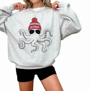 Detroit Hockey Sweatshirt, Detroit Hockey Crewneck Sweatshirt, 4