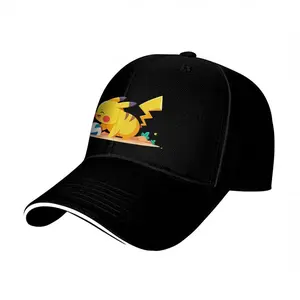 PIKACHU Baseball Hats, Cosplay, for Men, PIKACHU Printed Baseball Cap, Funny, Resist Hats, Polyester, Women's Ponytail Hat