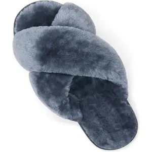 Soft Plush Furry Open Toe Fur Slides Vepose