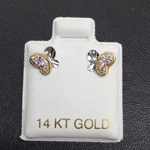 14k baby earrings Butterfly