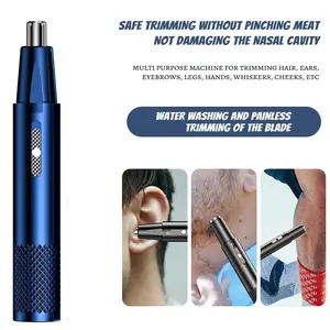2-in-1 Painless Electric Shaver & Nose Hair Trimmer, Men's Ear & Nose Hair Trimmer, Eyebrow & Nose Hair Clipper, Lightweight Waterproof Hair & Beard Trimmer