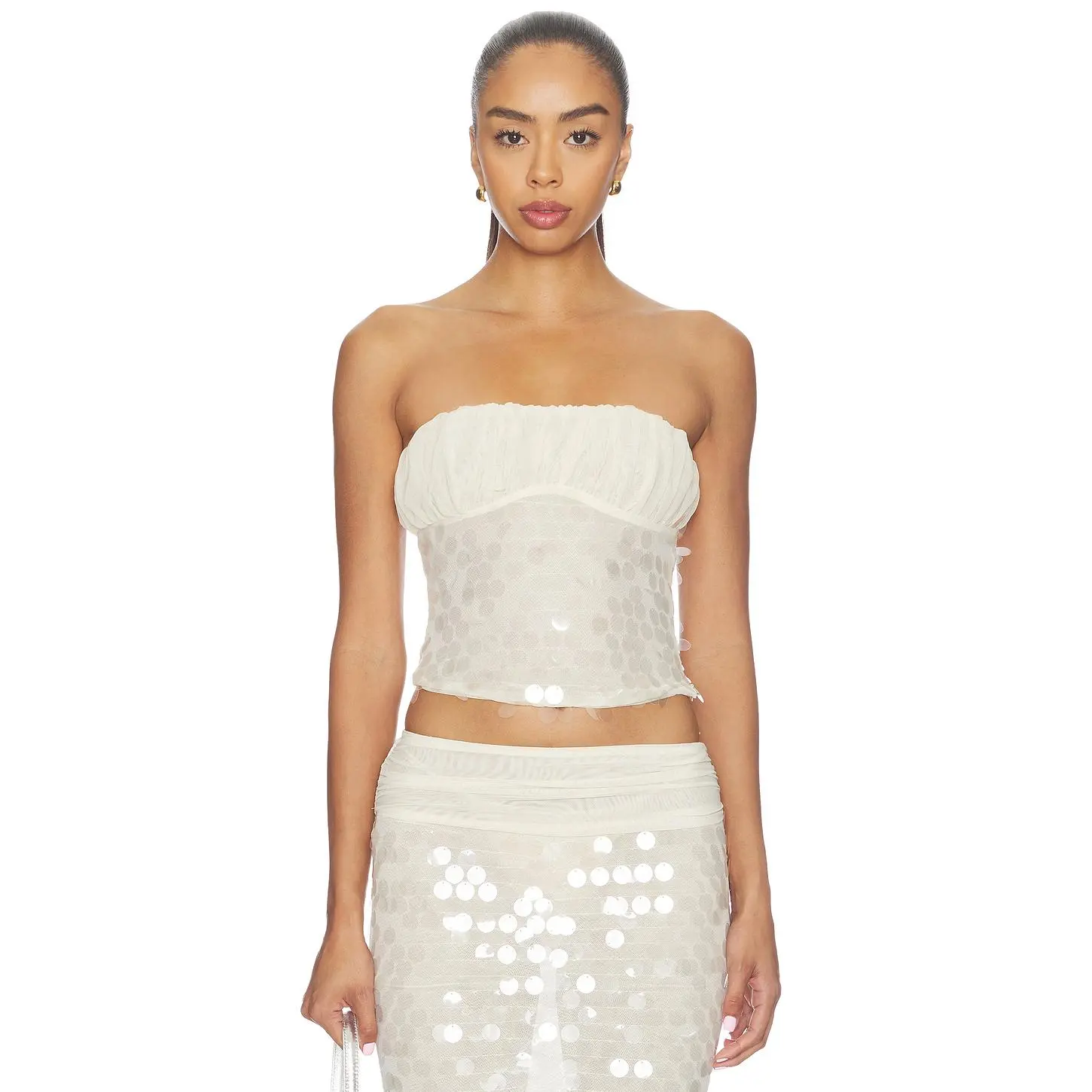 superdown Quintessa Strapless Top in Cream