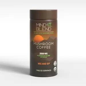 Mind Blend Mushroom Coffee w/ Lion's Mane, Cordyceps, Chaga | USDA Organic, Gluten Free, Vegan | Made in the USA | Adaptogens Supporting Natural Energy, Gut Health, Mental Focus | 45mg Caffeine | 33 Servings