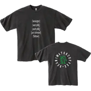 "Philadelphia" Black Garment Dyed T-Shirt