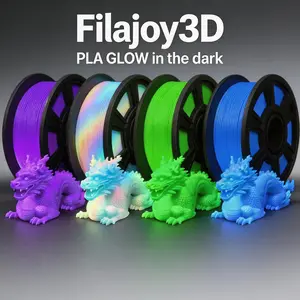 Filajoy3d Glow in Dark Pla Filament 1.75mm, Luminous 3D Printer Filament Bundle, 4x250g Value Pack, Fits Most Fdm 3D Printers