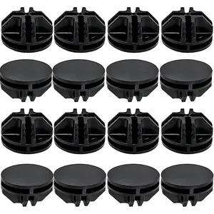 16-Piece Black Plastic Wire Grid Cube Connector for Modular Closet Storage Organizer and DIY Wire Cube Storage Unit Cabinet