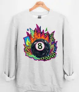 Faux Bright Patchwork 8 Ball Graphic Top