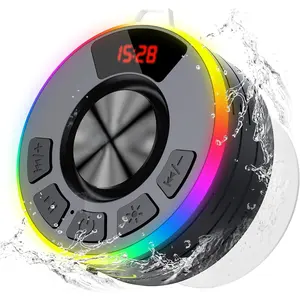 Shower Speaker with  Suction Cup, IPX7 Portable  Speaker, 360?  Sound & RGB Lights,  5.3, 10H Playtime - Shower Radio for /Party/Outdoor/Gifts