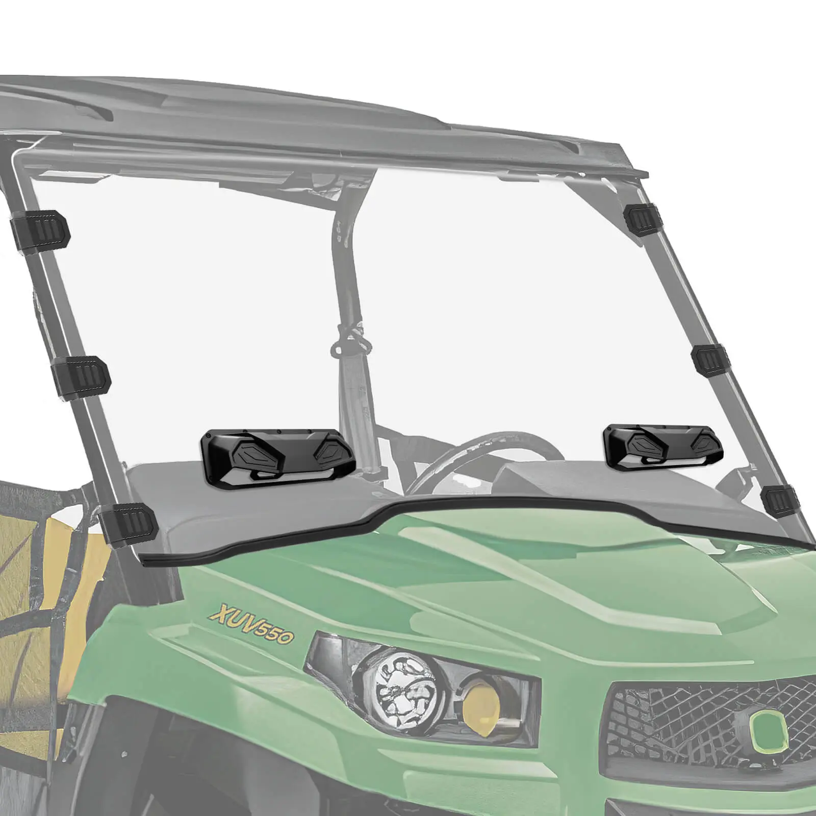 StarknightMT UTV Vented Full Windshield Compatible with Gator XUV 550 560 560E 590E 590i 590M Used with Tops,Hard PC Clear Scratch Proof Windshield