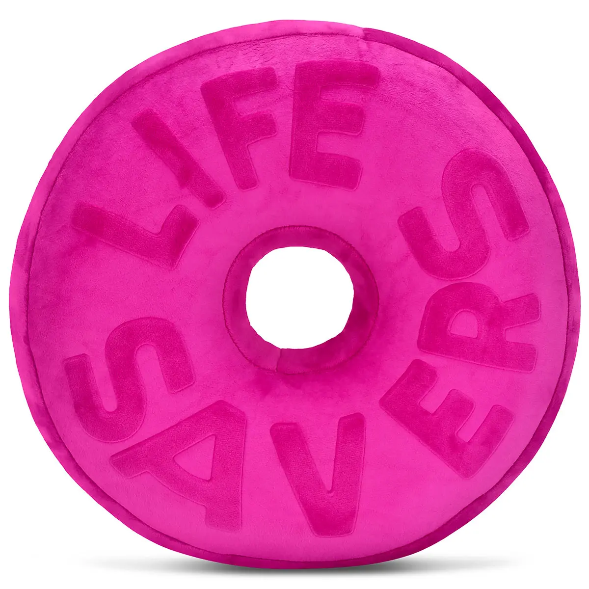 iscream Life Savers Candy Shaped Embossed Fleece Pillow - Purple Raspberry 11.5"